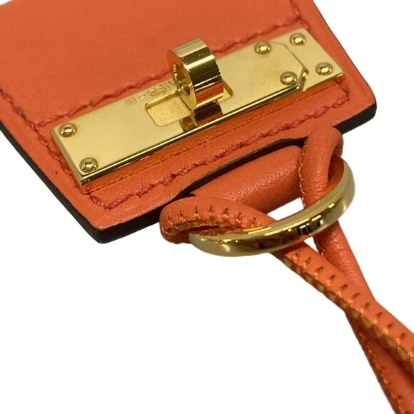 Auth HERMES Monpetitkelly PM Orange Poppy Veau Swift Bag Charm - Picture 6 of 6